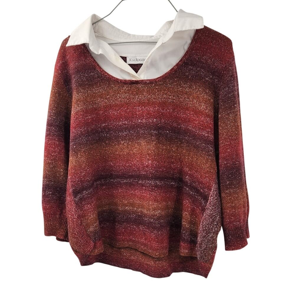 Kim Rogers Layered Top Womens Size Extra Large XL